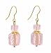 Earrings - E443 - Murano Style Glass - Square Style ~ Pink