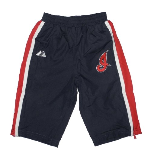 MLB Cleveland Indians Baby / Infant Comfortable Fit Mesh Lined Track Pants with Embroidered Logo - Blue (Size: 3-6)
