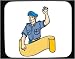 Decorated Mouse Pad with male, man, driver, adult, waving, California, pilot, banner,...