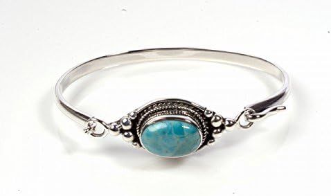 Sterling Silver Bangle Bracelet With Stone