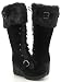 Black Furry Wedge Winter Knee Boots Women---Vegan Friendly!