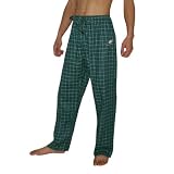 Mens NFL Philadelphia Eagles Plaid Finest Cotton Sleepwear / Pajama Pants - Green (Size: XL)