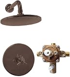 Victorian Bronze Flat Rain Head Shower Faucet  Valve