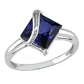 Square Sapphire Ring - Blue