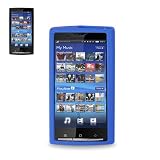New Fashionable Perfect Fit Soft Silicon Gel Protector Skin Cover (Faceplate/Snap On) Rubber Cell Phone Case for Sony Ericsson Xperia X10 - NAVY