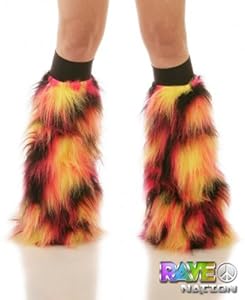 Eclipse Fluffy Leg Warmers with Black Kneebands - Rave Costume Fluffies