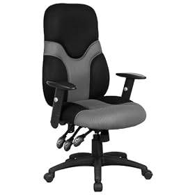 High Back Mesh Ergonomic Task Chair With Adjustable Arms [BT-6001-GYBK-GG]