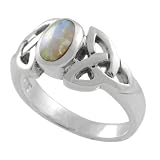 Sterling Silver Celtic Knot Opal Fashion Ring