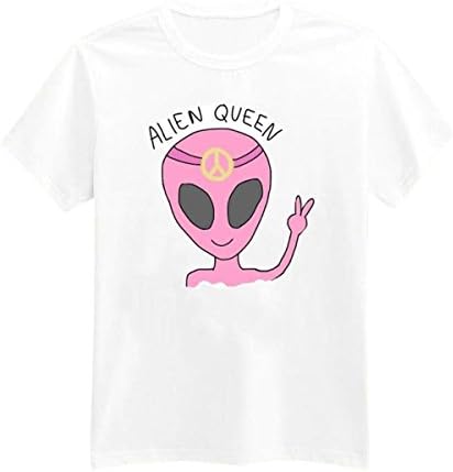 Unisex Funny Alien Queen T Shirt Harajuku Style Women Clothing Swag T Shirt Top L