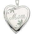 Sterling Silver Heart Mom Locket