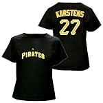 Jeff Karstens Pittsburgh Pirates Women's Black Player Shirt by Majestic
