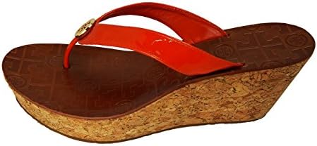 Tory Burch Thora Equestrian Orange Wedge 10M