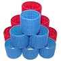Velcro Hair Rollers 12-super Size Rollers ** 6 - 3" Red And 6 - 2.5" Blue Rollers