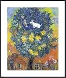 Autumn in the Village by Marc Chagall 26.00X32.00 Framed with Black Metal Frame