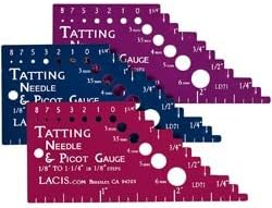 Lacis Textile Arts (3-Pack) Tatting Needle and Picot Gauge Pink LD71-PINK