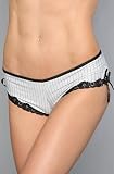 Biatta Intimates The Pinstriped Hotshort in Mercury Gray,Intimates for Women