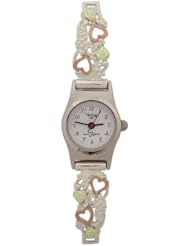 Black Hills Gold Analog White Face Ladies Sterling Silver Watch 9-WB113-GS