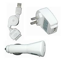 View ratings for Universal Apple iPod USB Charger Kit - USB Retractable Hotsync Cable - USB Home Travel Charger - USB 12V Cigarette Lighter Charger
