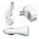 Universal Apple iPod USB Charger Kit - USB Retractable Hotsync Cable - USB Home Travel Charger - USB 12V Cigarette Lighter Charger