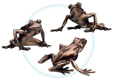 Bronze Tree Frogs (Set Of 3) - Collectible Figurine Statue Sculpture