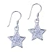 925 Sterling Silver Pentagram Dangle Earrings