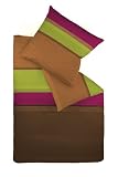 fleuresse Noblesse G-112415 Bettwäsche aus Mako-Satin mit Reißverschluss 135/200 + 80/80 cm braun