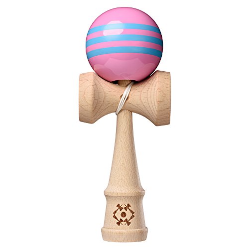 Kendama USA Tribute Kendama - Pink W. 3 Lt Blue Stripes