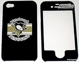 Licensed Pittsburgh Penguins NHL Apple iPhone 4 Faceplate Hard Cell Protector Case Housing Cover Snap On