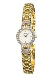 BULOVA Watches:Bulova Diamond White Dial Stainless Steel Gold Plated Women's Watch 98R57