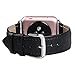 TOROTOP for Apple Watch Band 38mm, Genuine Leather Crocodile Pattern Watch Band Black Replacement Strap with Silver Deployment Clasp for 38mm Apple Watch Series 1 Series 2 Series 3 Model