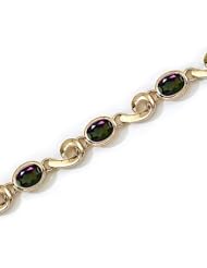 14K Yellow Gold Oval Mystic Topaz Bracelet