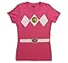 Power Rangers Pink Costume Juniors Fuschia T-Shirt Tee (Small)