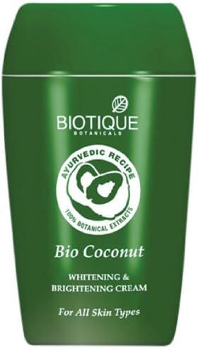 Biotique Botanicals Bio Coconut Whitening and Brightening Cream, 1.9 Ounce