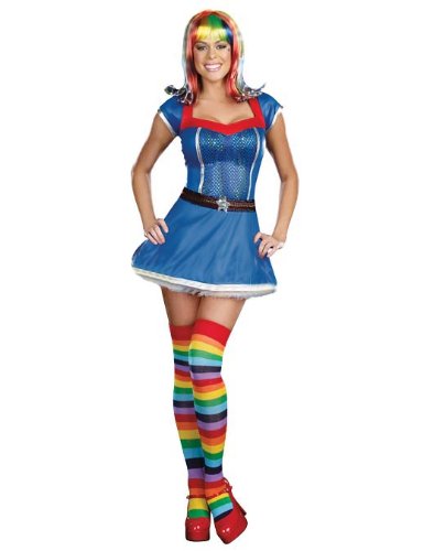 Dreamgirl Women's Rainbow Light 5 Piece Belted Dress