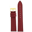 Genuine Leather Watch Band Pearl Finish Wine Red 20mm