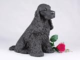 Cocker Spaniel Black Cremation Pet Urn for secure installation of your beloved pet's ashes indoors or outdoors