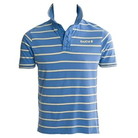 Soul Cal Extreme Stripe Polo Shirt - Blue - Mens