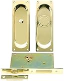 Pocket Door Locking Hardware. Privacy Mortise Lock Set With Rectangular Pulls½