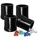 Marion's Bundle of 4 Deluxe Leather Dice Cups with Color Dice - Dark Mahogany Color