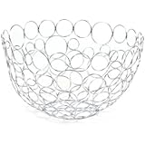 Spectrum Diversified 86870 Shapes/Circles Round Fruit Bowl, Chrome