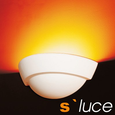 S-Luce V28238/1W Gypsum Gipsleuchte, Halbschale