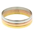 Set Of 3 Stainless Steel High Shine Bangle Bracelet Silver Yellow And Rose Gold
