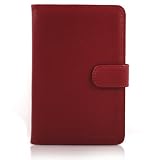 CaseCrown Faux Leather Premium Case with Interior Compartments (Red) for Amazon Kindle 3 / Keyboard