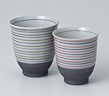 錆ライン湯呑（大・小セット）　　【千茶 有田焼】