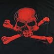 Red Skull Crossbones Short Sleeve Black T-Shirt