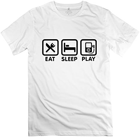 Rachiah 100% Cotton Men's Eat Sleep Play Music T-shirt M