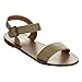 Anna Covina-8 Women's Basic Round Toe Ankle Strap Flat Heel Sandal Shoes