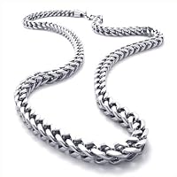 Konov Jewellery Mechanic Style Stainless Steel Mens Necklace Link Chain, Colour Silver, Length 56cm 22 inch by Pin Zhen