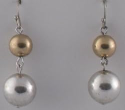 Gold and Silver Spheres Earrings