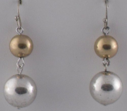 Gold and Silver Spheres Earrings
